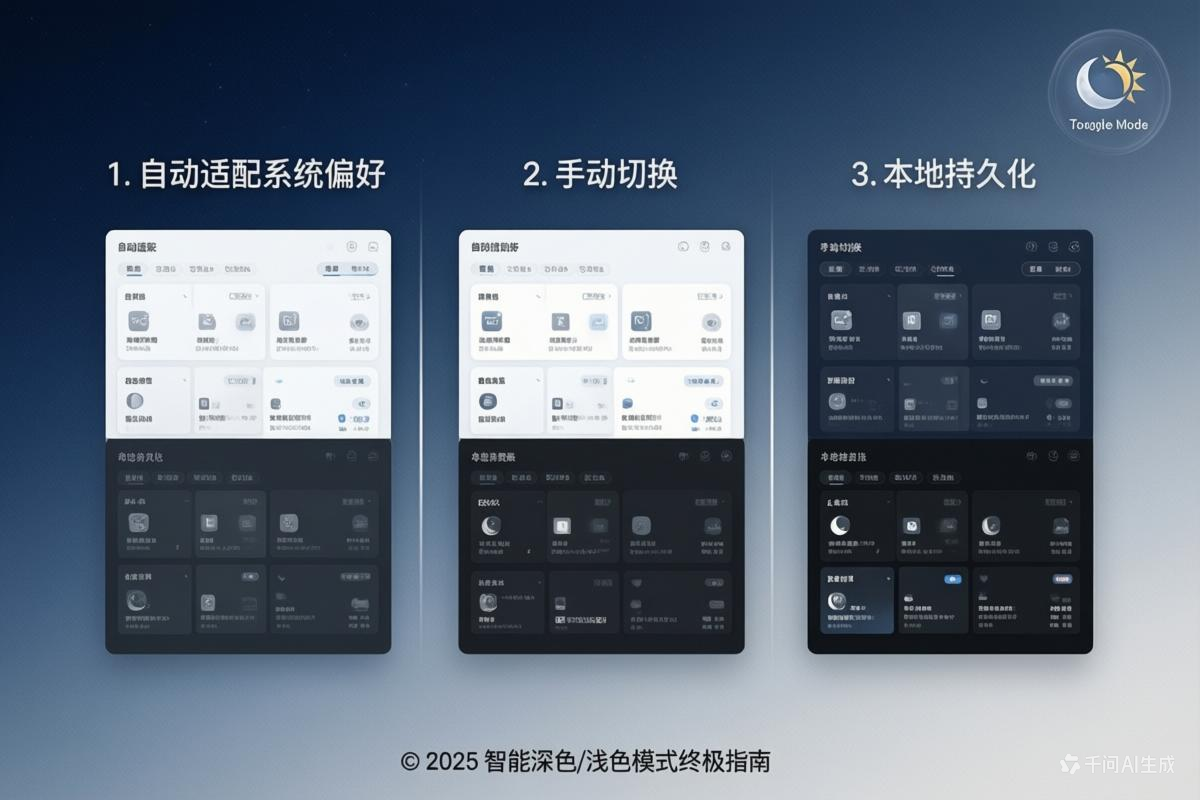 实现智能深色/浅色模式（Dark Mode）的终极指南：自动适配系统偏好 + 手动切换 + 本地持久化