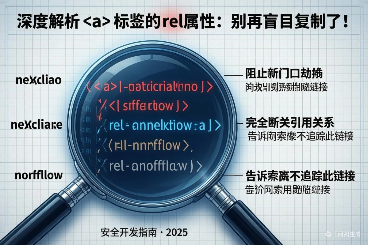 深度解析 <a> 标签的 rel 属性：noopener、noreferrer、nofollow 到底该怎么用？别再盲目复制了！